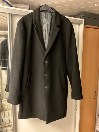 Mantel Kurzmantel modern trendy schwarz L Herren Wolle