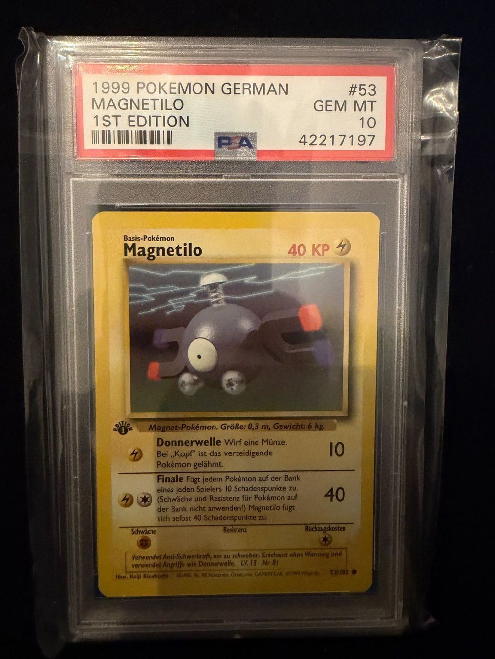 Pokémon Carte collezionabili: PSA 10 Magnetilo 53/102 Basis Set 1. Edition Deutsch – Usato da Würenlos venduto da mbumech