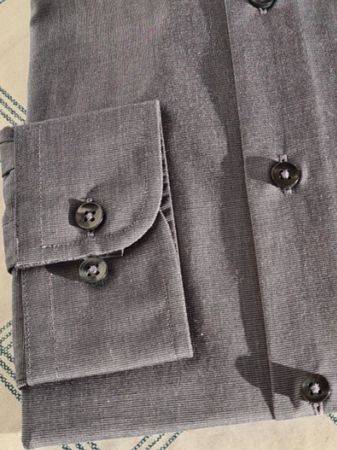 Slim Fit Hemd, Dunkel Grau easy iron Herrenhemd, Gr S, Neu