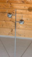 Space Age Design Stehlampe Chrom 2-flammig Kugelspots