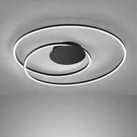 LED Deckenleuchte, Schwarz, 68 cm Ø