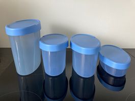 4er Set Vorratsbehälter Tupperware, oval in hellblau