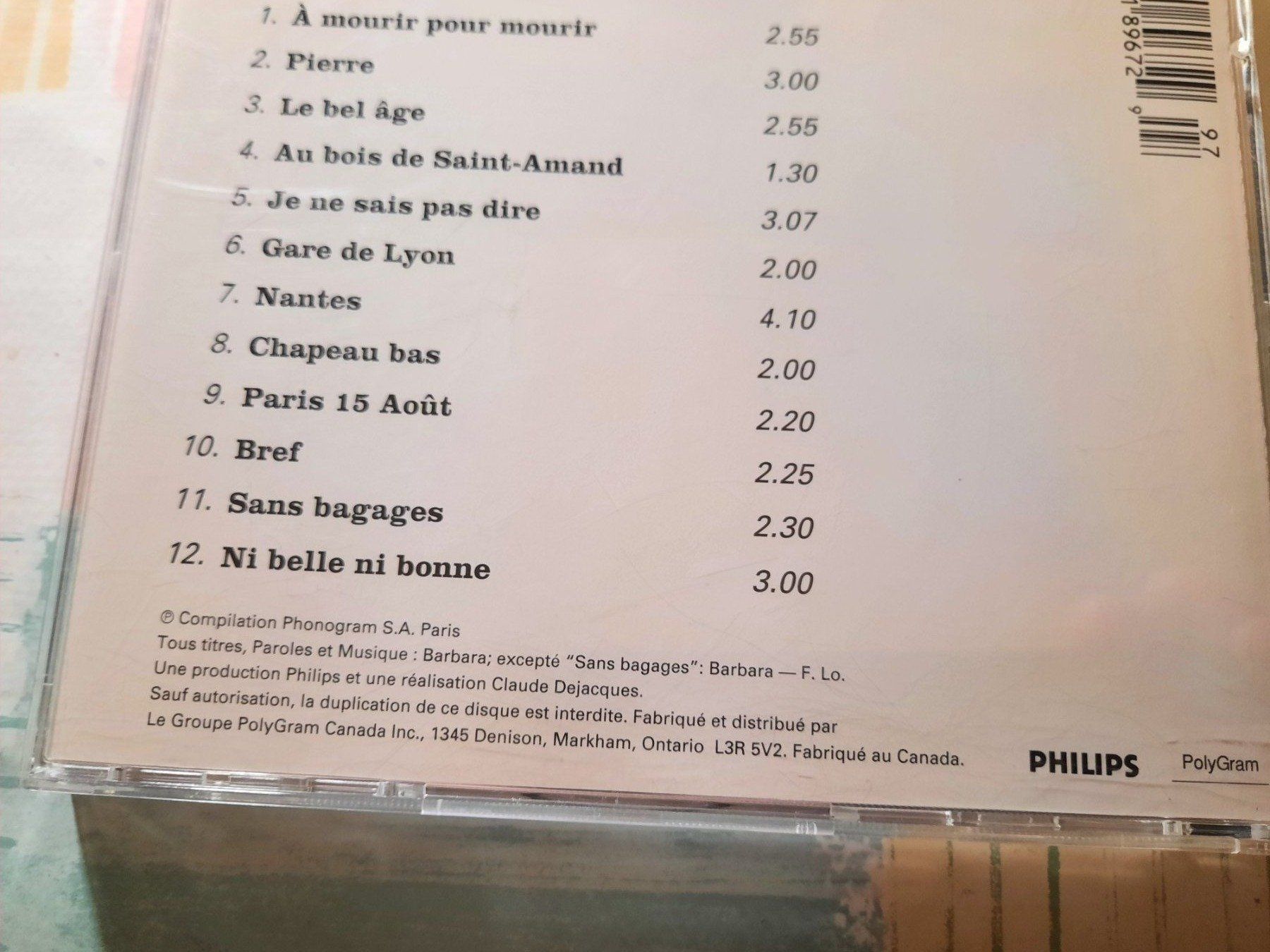 CD: CD Barbara chante Barbara – Usato da Pully venduto da bro_n52j 5