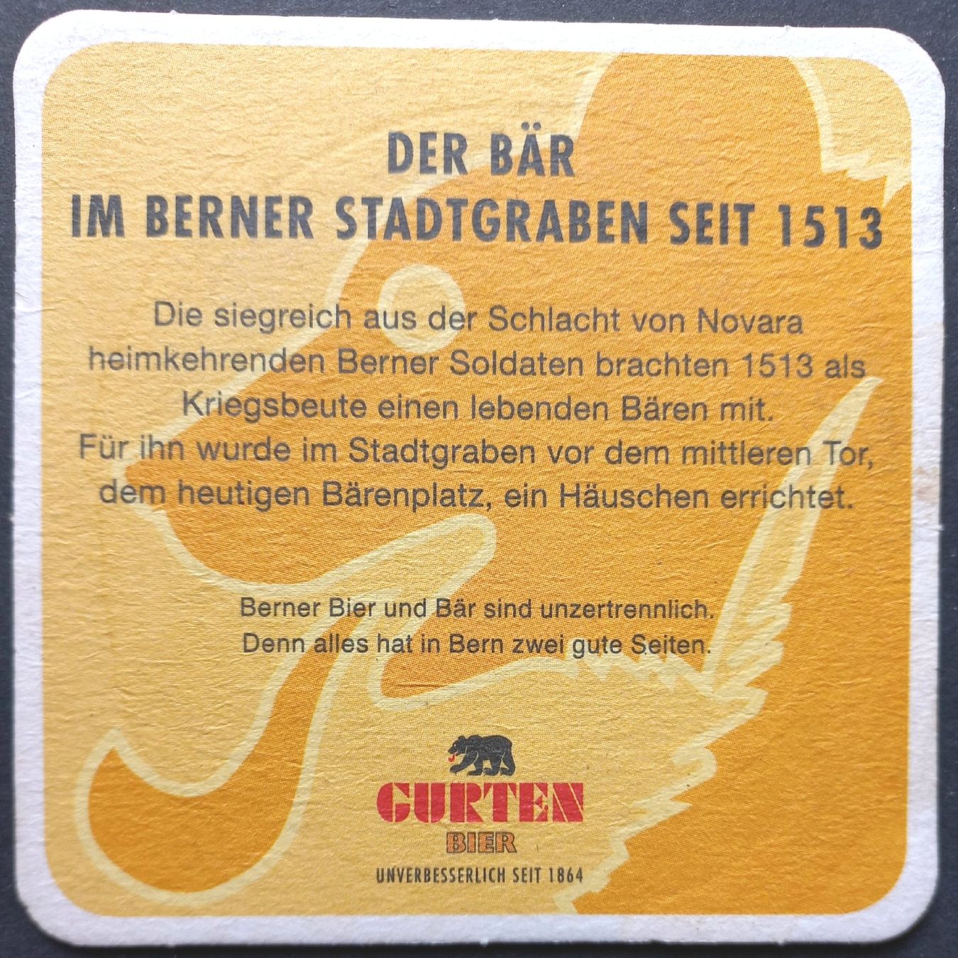 Untersetzer: Bierdeckel - Gurten Bier - CH – Gebraucht aus Niederuzwil von lubimaja