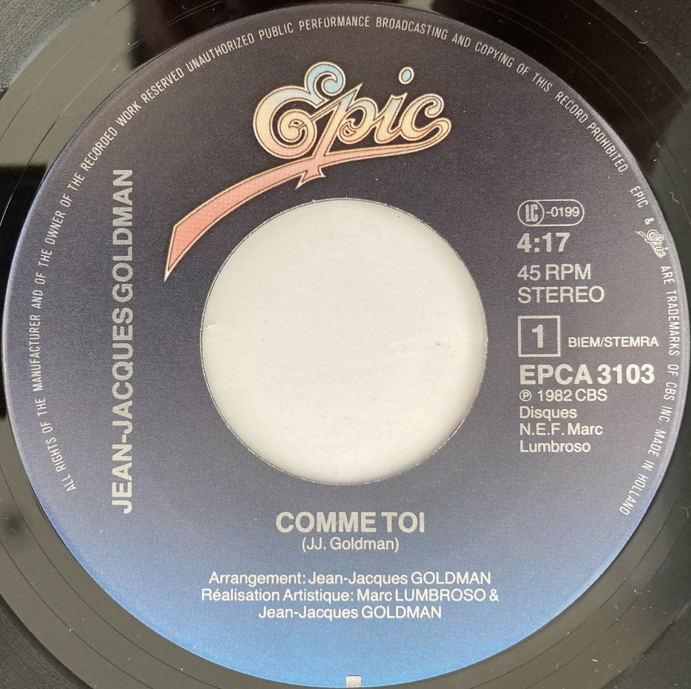 Schallplatten: JEAN-JACQUES GOLDMAN - COMME TOI – Gebraucht aus Bottens von hotter-than-hell 2