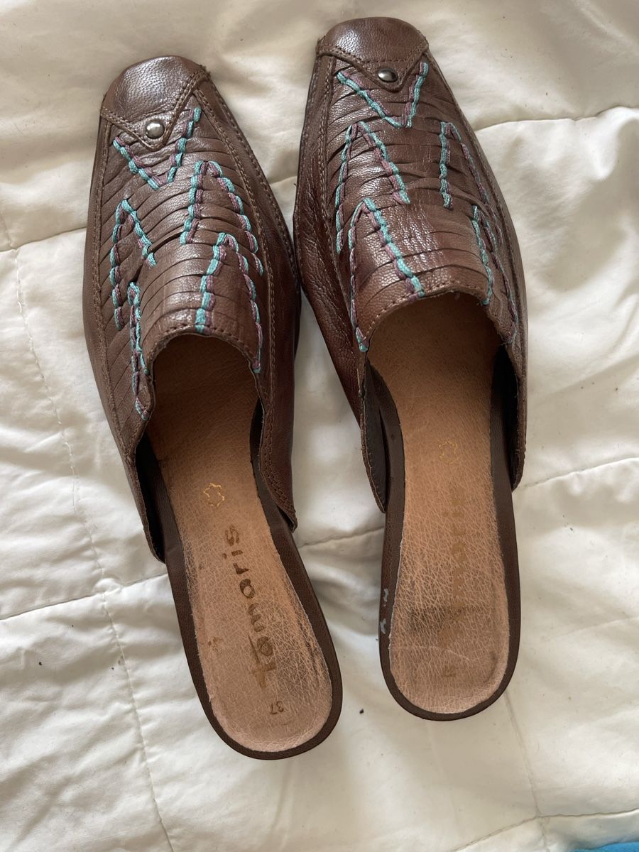 Damenschuhe: Tamaris Leder Clogs Gr. 37, braun, Schuhe Absatz – Neu (gemäss Beschreibung) aus Birr von Elines 4