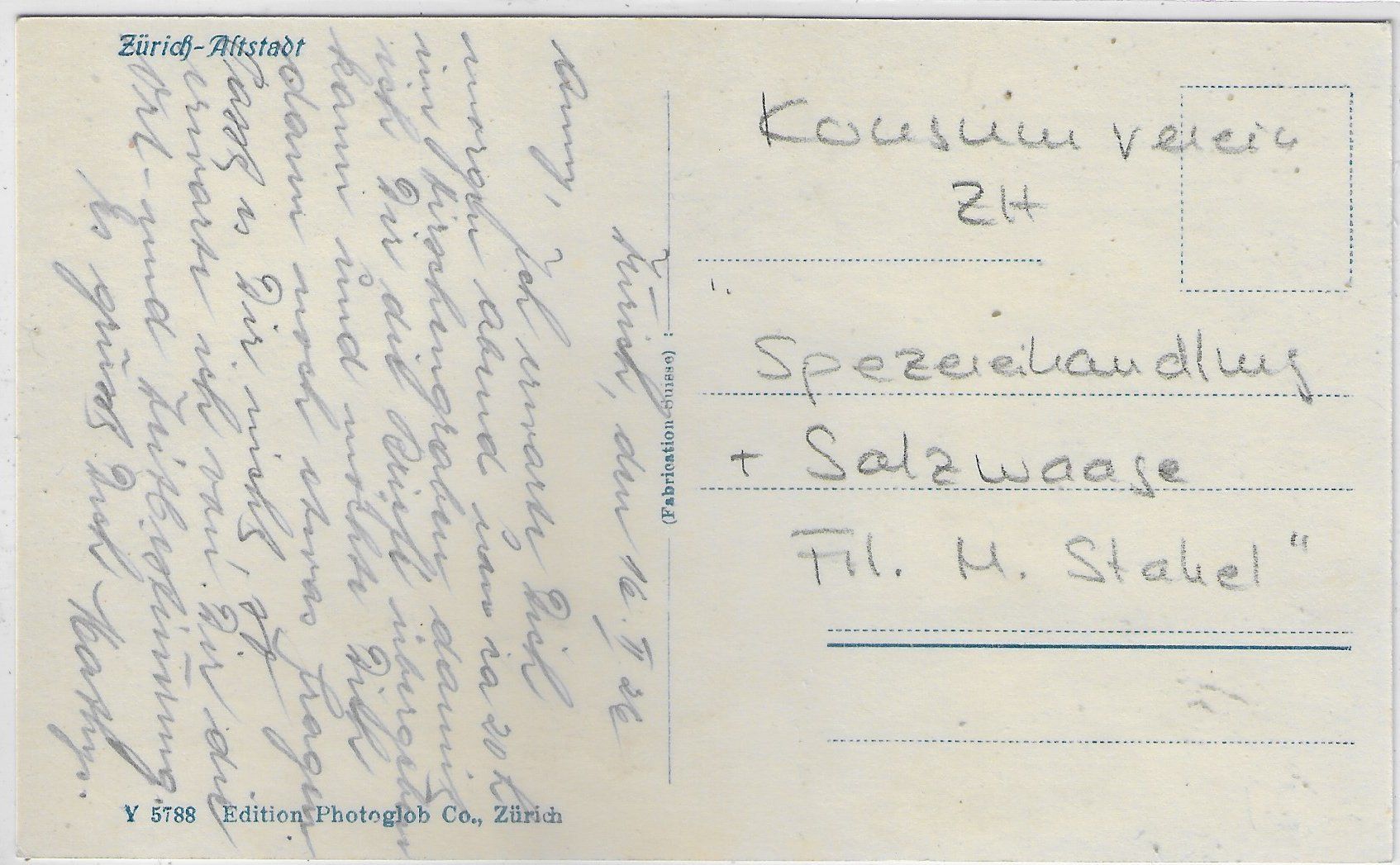 Cartoline postali: Zürich - Altstadt – Usato da Ettingen venduto da Kartenplanet 1