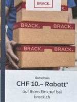 Brack.ch Fr. 10.- Rabatt ab Fr. 80.-- Einkauf! Top!