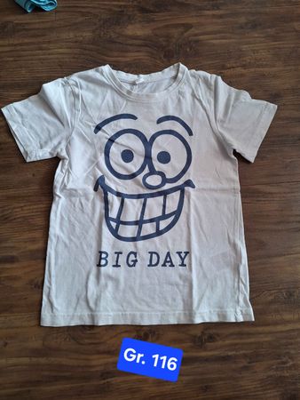 Süsses T-Shirt mit BIG DAY Print, Gr. 116, Sommer Top!
