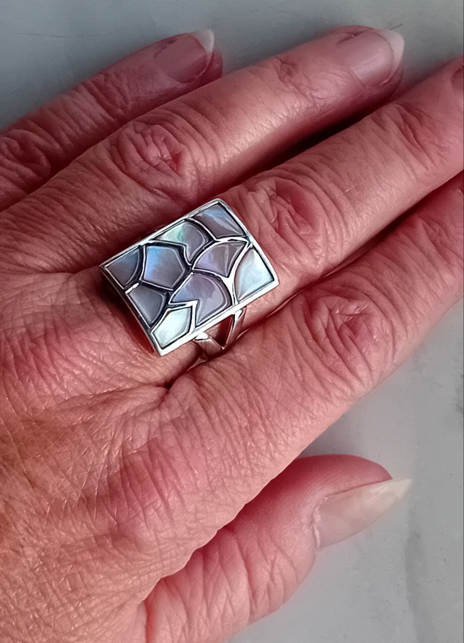 Anelli: Ring Silber rhodiniert mit Perlmutt – Usato da Stans venduto da wer_fd5f 6