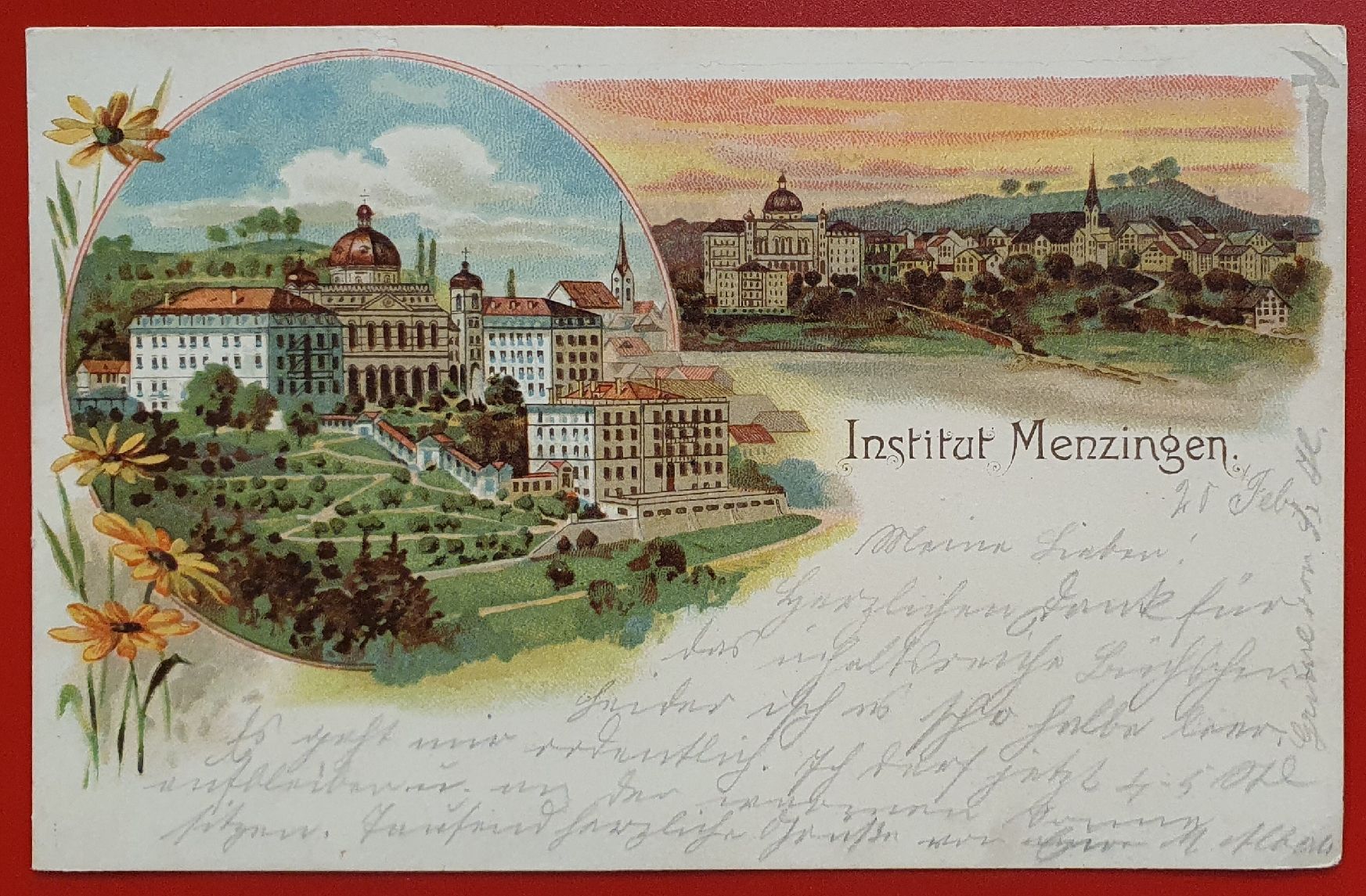 Cartoline postali: Institut Menzingen – Usato da Kreuzlingen venduto da Rschweiz1