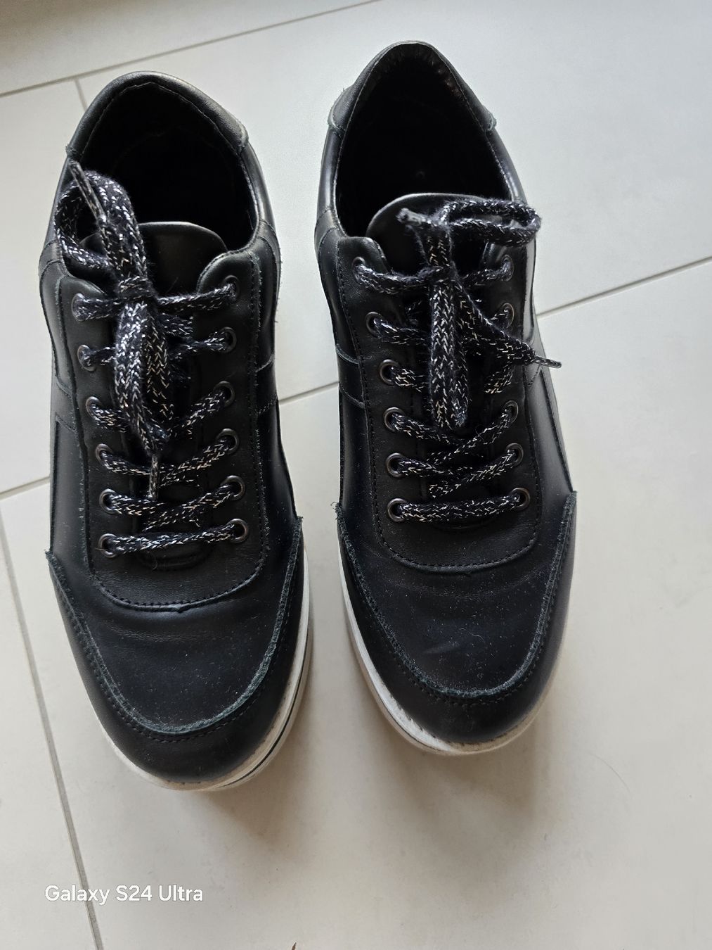 Alba Moda Damenschuhe: Schwarze Leder Plateau Sneaker Gr. 38 – Gebraucht aus Kloten von Salentina64 2
