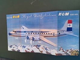 Litho Prospekt  Aviatik - KLM Fliegt nach.. Ausgabe ca. 1950