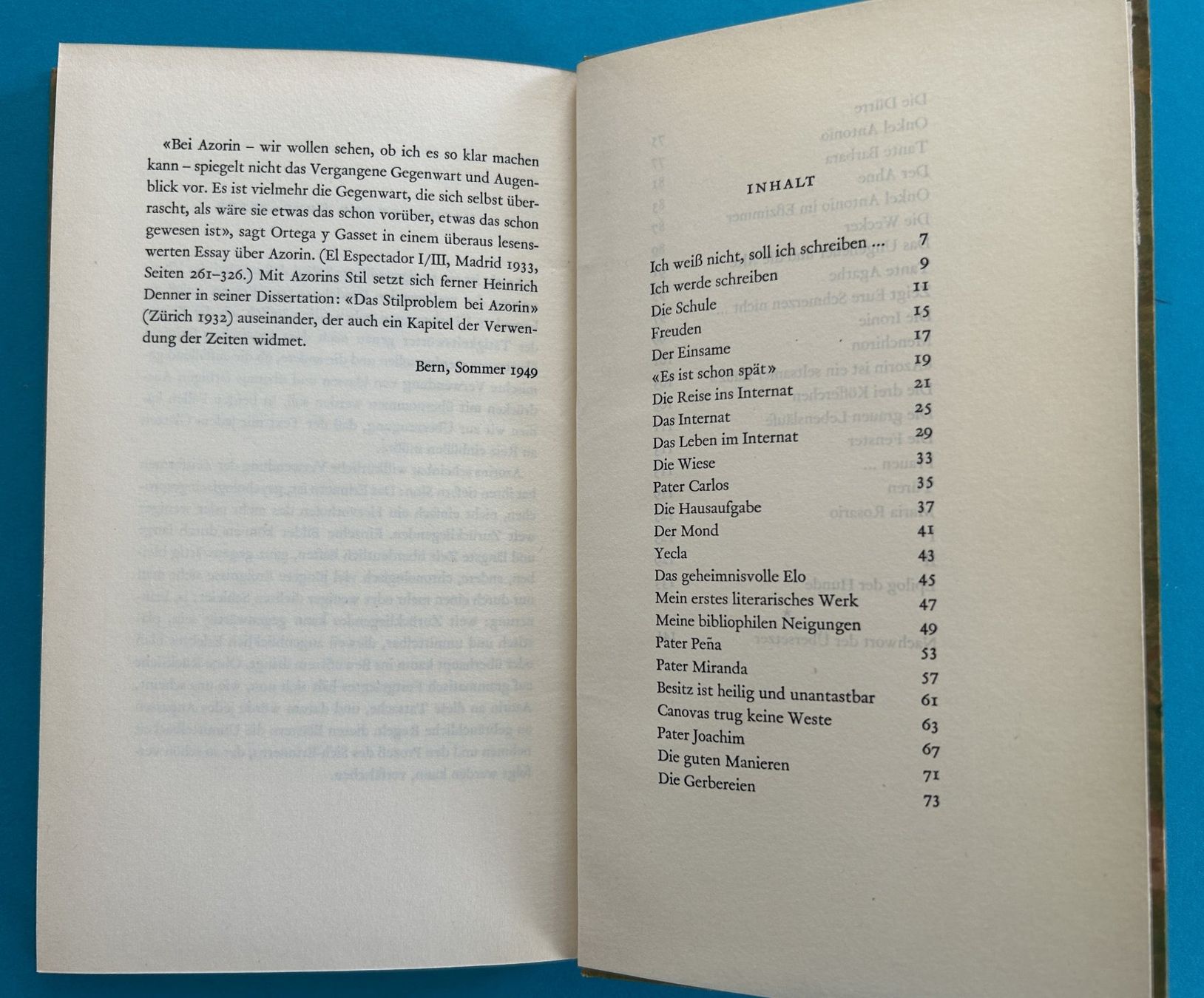 Libri: AZORIN: BEKENNTNISSE EINES PHILOSOPHEN – Usato da Zürich venduto da Domus09 2
