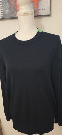 Pullover COS schwarz mit grünen Details Grösse L 