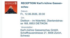 1x Ticket Karl's Kühne Gassenschau, 12.06.2026, Dietikon