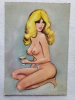 Sexy AK gemalte weibliche Figur im Pin-up-Stil