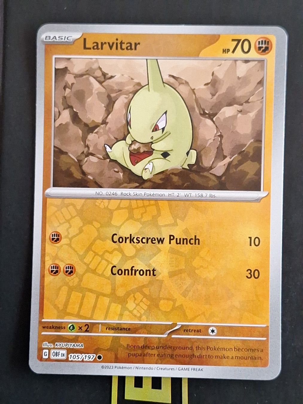 Pokémon Carte collezionabili: Larvitar - Pokemon Reverse Holo Obsidian Flames – Usato da Altstätten SG venduto da GGsGameshop