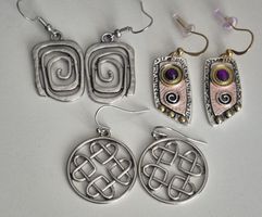 Orecchini donna geometrici spirale e nodo celtico 3 set