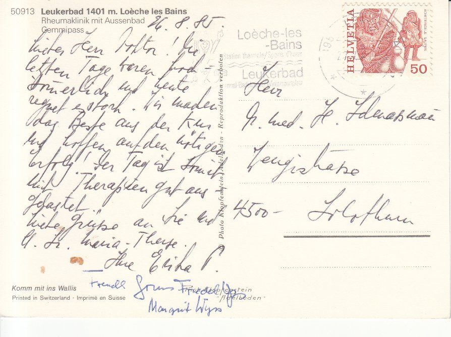 Cartoline postali: Leukerbad Aussenbad 1985 – Usato da Bürglen TG venduto da StampGraf 1