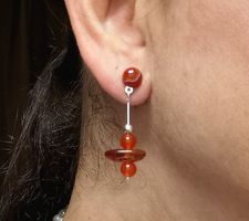 Clous d'oreilles Ag925 Cornaline