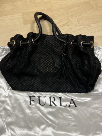 Furla Handtasche/Shopper, schwarz, Wildleder