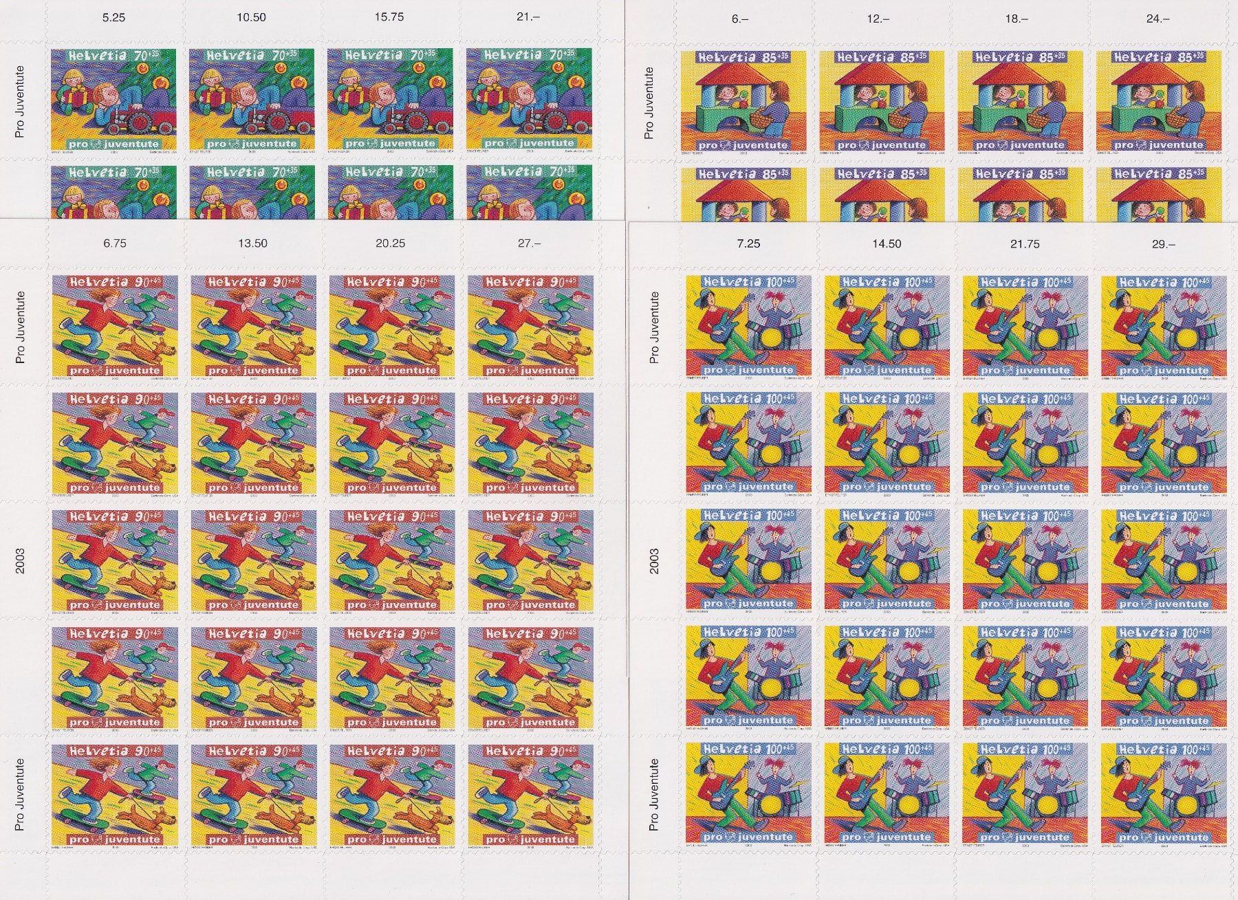 Tutti i francobolli: PJ 2003 Zierbogen-Serie postfrisch + fehlerfrei, Kat: 1000.- – Nuovo (secondo la descrizione) da Ebikon venduto da SilvioFreund