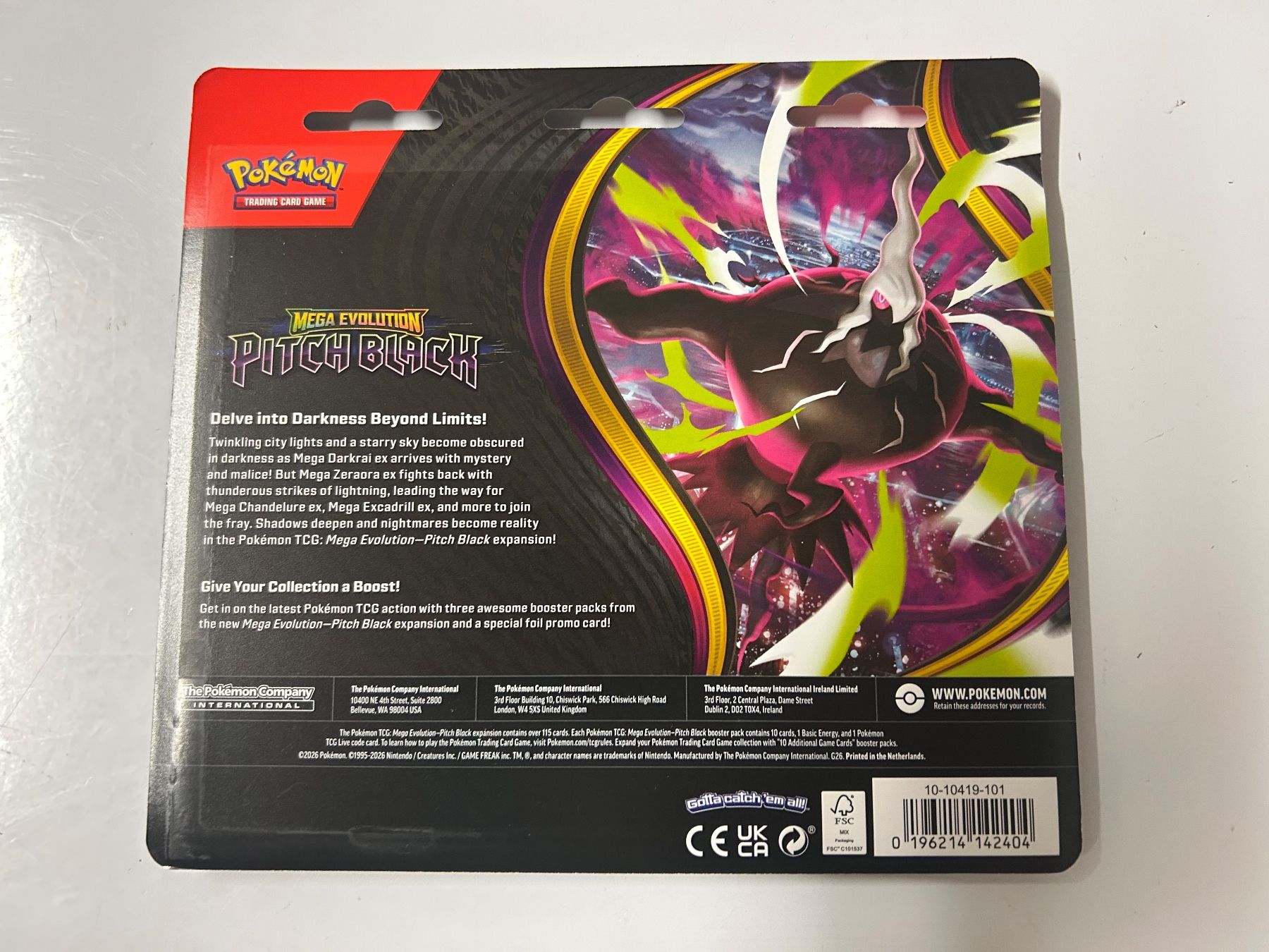 Pokémon Carte collezionabili: Pokemon Mega Evolution: Pitch Black 3-Pack Blister EN – Nuovo e nell'imballaggio originale da Wangen an der Aare venduto da SG94 1