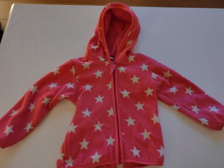 Smile Fleecehoodie Gr. 92, Pink mit Sternen, Top Zustand!