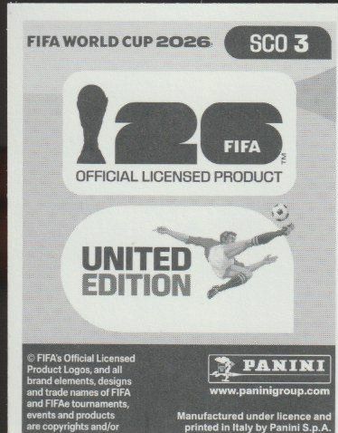 Panini Carte collezionabili: FIFA WORLD CUP 2026 Panini Sticker SCO 3 JACK HENDRY – Nuovo (secondo la descrizione) da Vezia venduto da Aquarius_Age 1