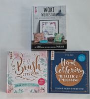 3 Handlettering Bücher: Wortwerkstatt, Metallic, Brush, Top!