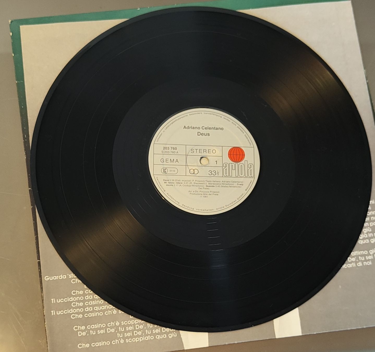 Dischi in vinile: 33 giri Deus - Adriano Celentano. LP vinile eccellente – Usato da Massagno venduto da Massimo037 5