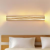 Wandleuchte Holz 80cm, moderne Wandlampe Warmweiß