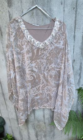 Leichte Tunika, Sommer, Lagenlook, Gr. 48/50