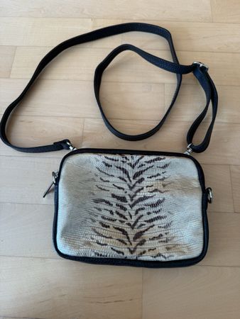 Bauchtasche Leder Umhängetasche schwarz - Etui