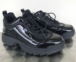 XTI Damenschuhe flach mit Schnürverschluss, Lack, Gr. 36