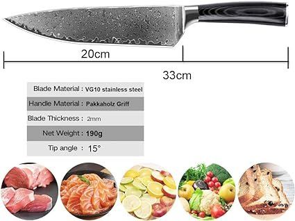 Coltelli da cucina: Kochmesser Fleischmesser Scharfe Japanisches Messer – Nuovo e nell'imballaggio originale da Oberentfelden venduto da sch_8bt6 3