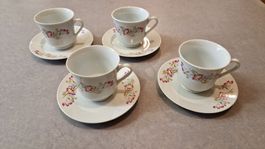 Kaffeetassen mit Untertellern, Royal Home Porzellan