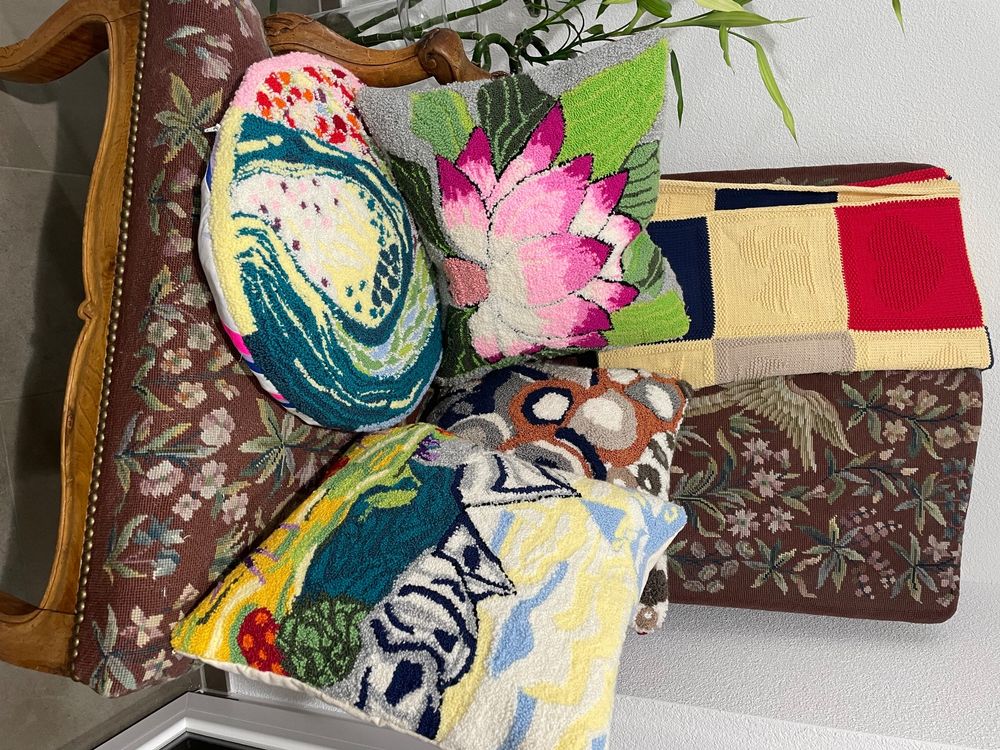 Gianni Versace - Grosses Kissen Mit Pferden, Vintage Rarität Im Kanton