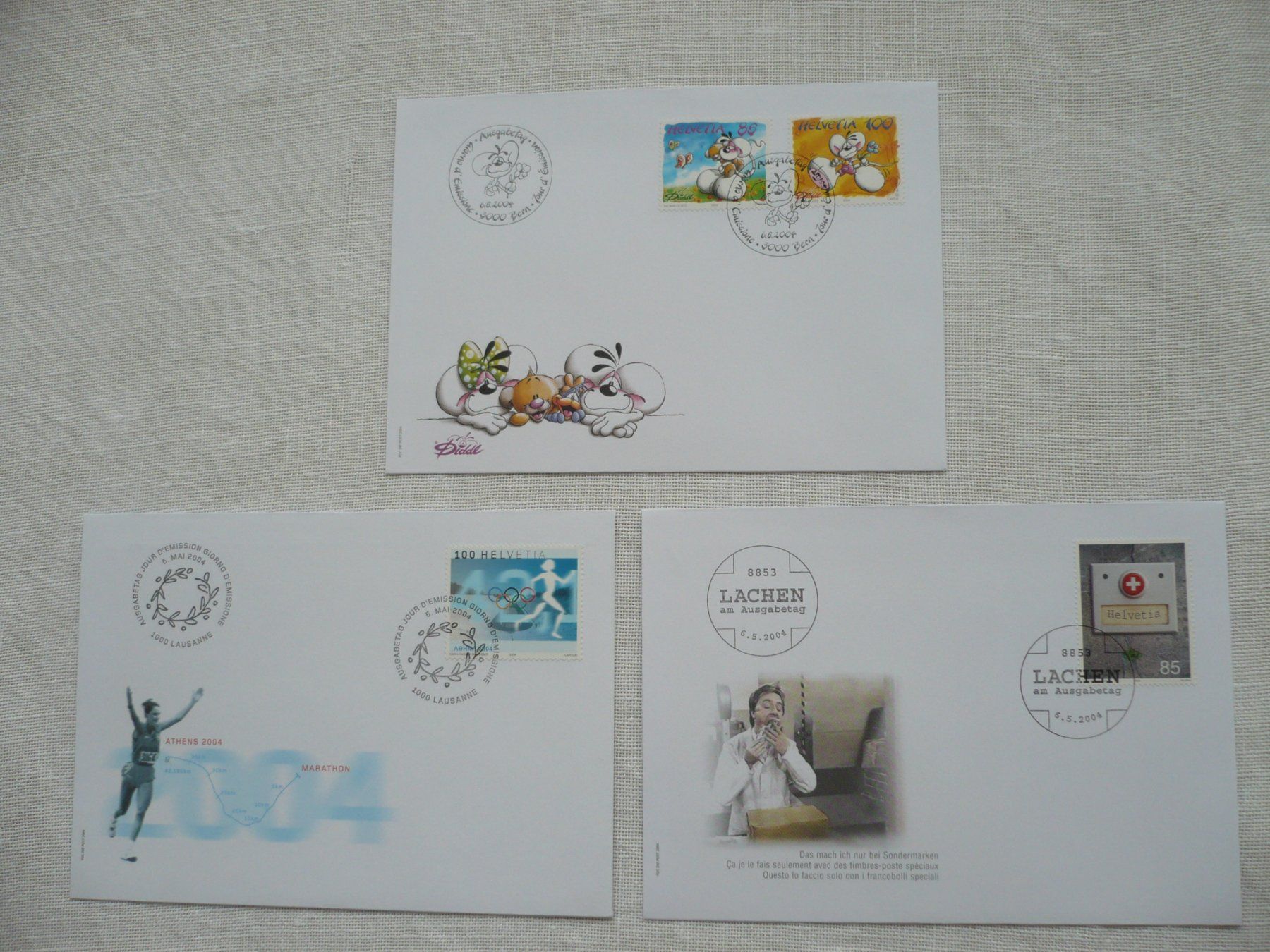 Alle Briefmarken: 2004 3 FDC SBK 1123 - 1126 – Gebraucht aus Zürich von saltandpepper008