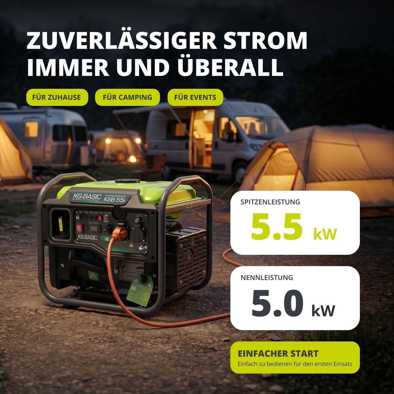 Générateurs de courant: K&S BASIC 30i Inverter Generator 2800W 3000W maximal kompakt – Neuf avec emballage d'origine à Hundwil par pak_7zvn 1