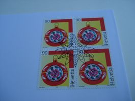 Marke Weihnachten  1999, FDC + 4erblock, 2 Belege