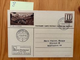 Alte Postkarte St. Beatenberg 1947, Tag der Briefmarke