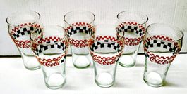 6 alte Coca-Cola Gläser  mit speziellem Motiv