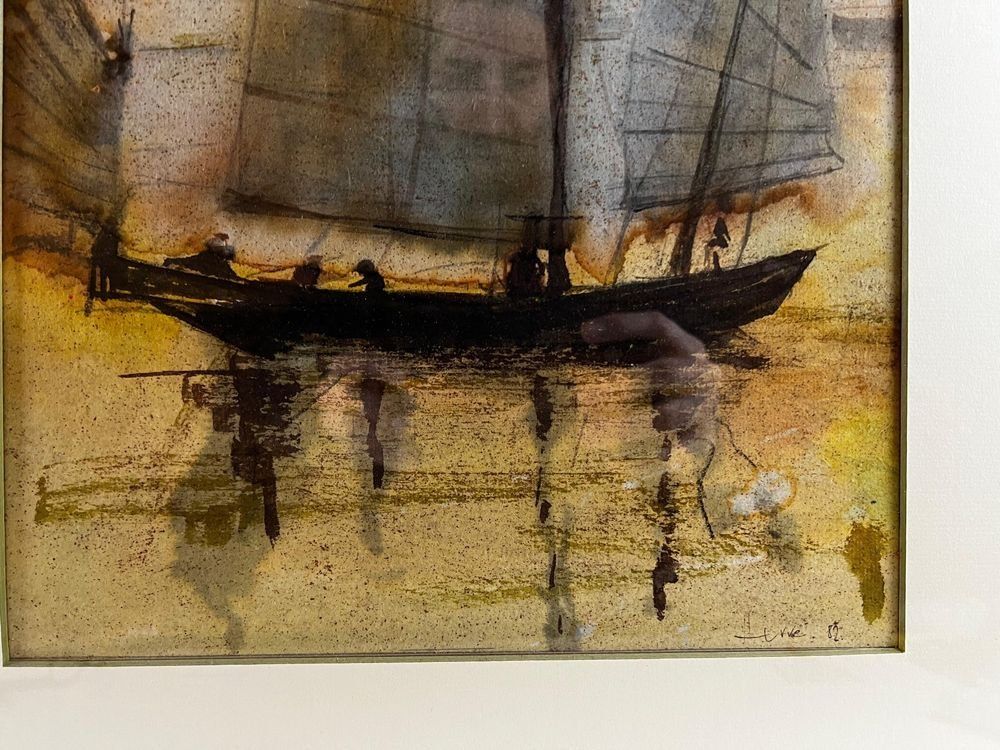 Dipinti: Alltagsleben Afrika - >Fischerboot> – Usato da Hinwil venduto da Unglaubliche-Treffer 1