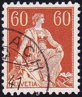 1940, Helvetia mit Schwert Nr. 140y gest., glattes Papier.