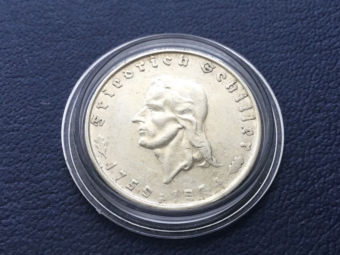 Tutti le monete: 2 Reichsmark Friedrich Schiller 1934 – Usato da St. Margrethen SG venduto da alfapeugeot10