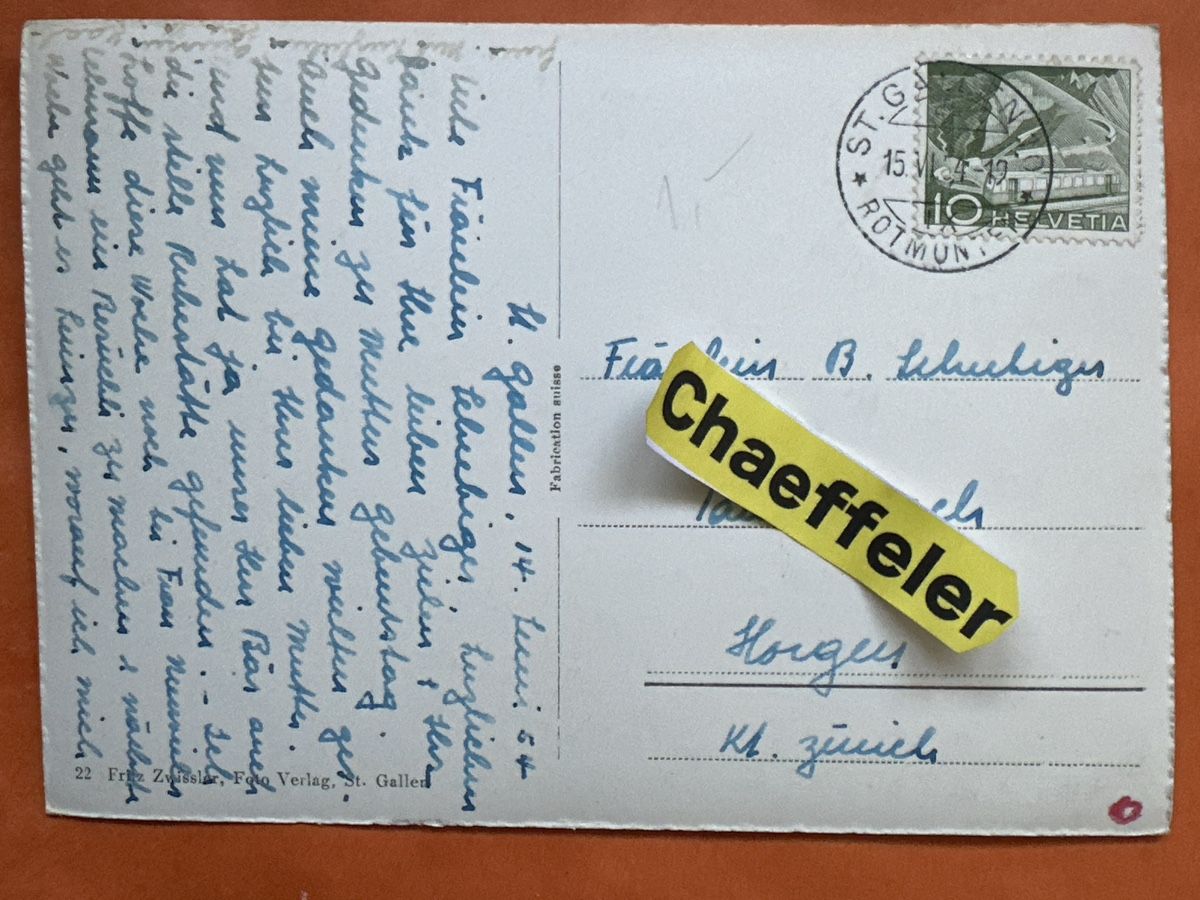 Cartes postales: Alte Ansichtskarte 1954 St. Gallen m. Freudenberg – D'occasion à Zürich par Chaeffeler 1