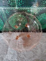 Hübsche antike Pressglas-Schale um 1920, lachsrosa