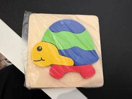 Holzpuzzle Schildkroete bunt gebraucht guter Zustand